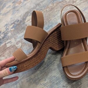 Elegant Brown Wedge Sandals